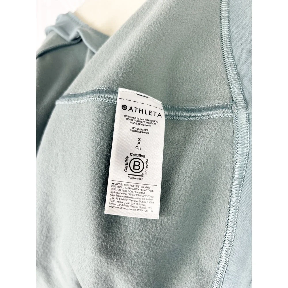 ATHLETA MOTO JACKET, Full Zip in Minimalistic Gray. - Picture 9 of 10